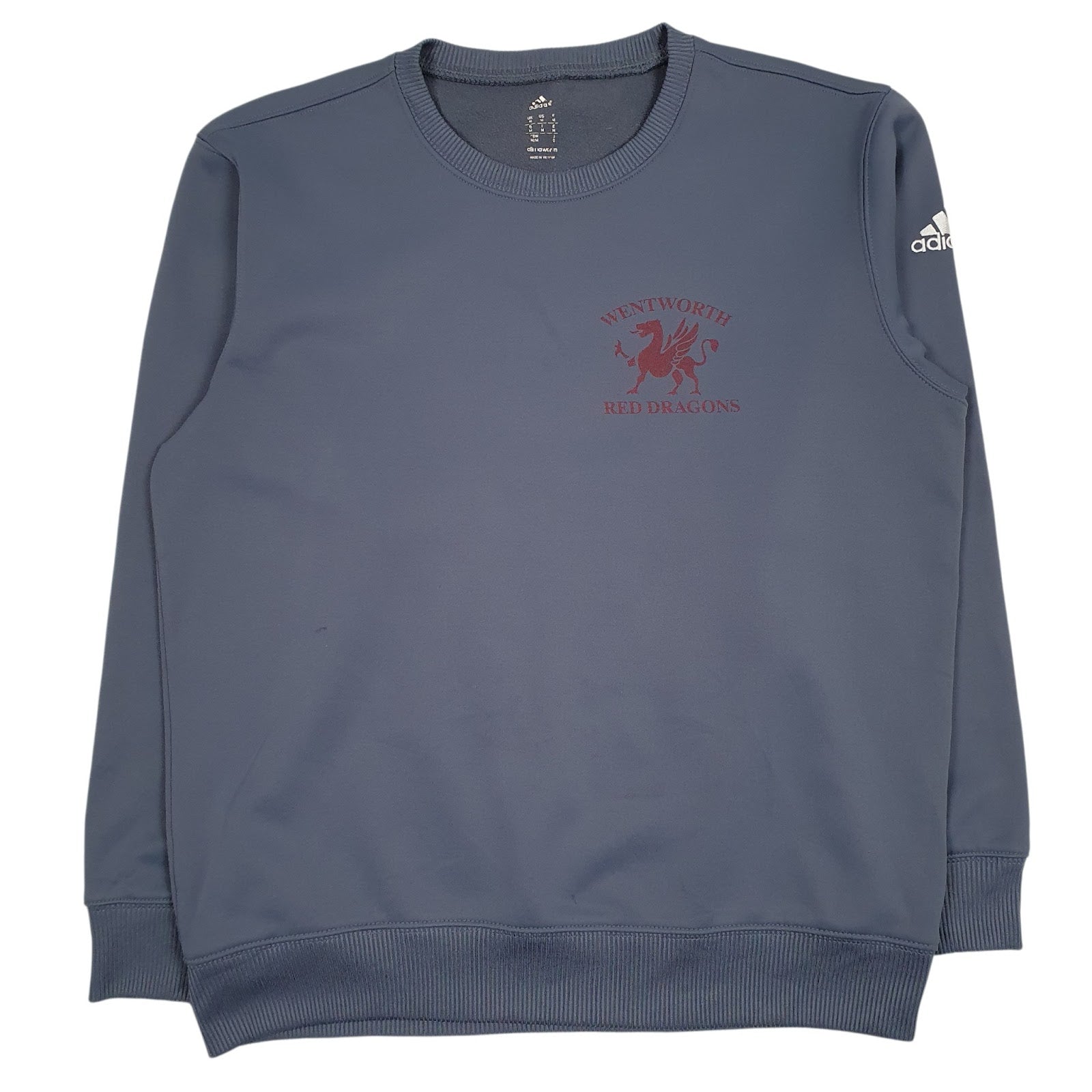 Mens Blue Adidas Climawarm Wentworth Red Dragons Crewneck Jumper