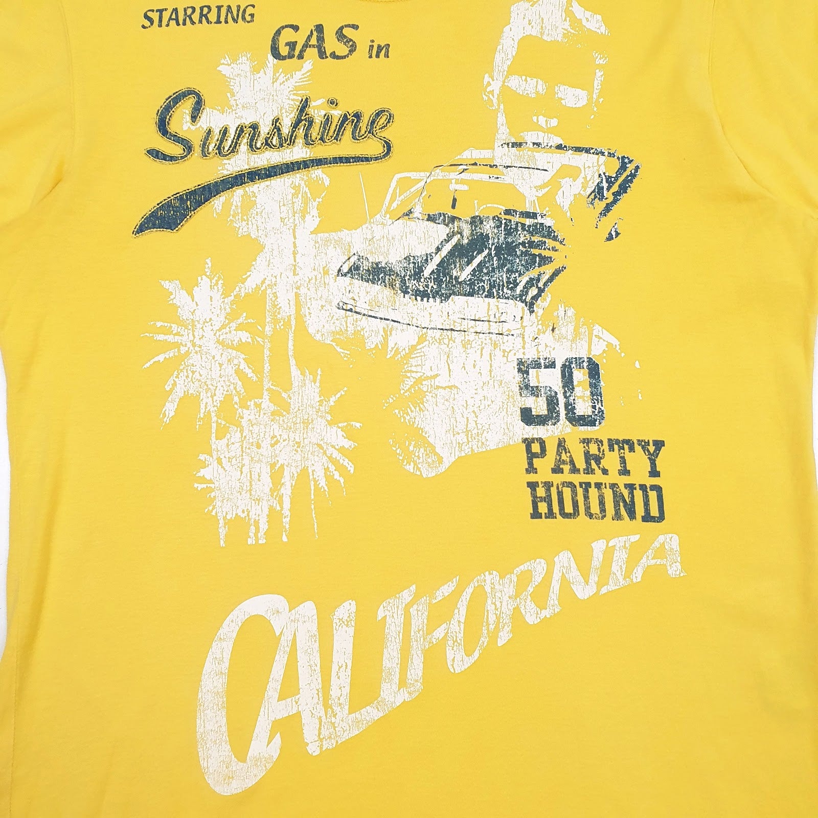Mens Yellow Gas   T Shirt