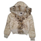 Womens Cream Fontani Fur Lined Padded  Coat