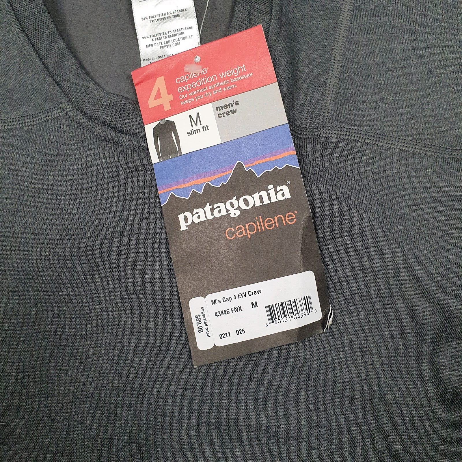 Mens Grey Patagonia Capilene Lightweight Slim Fit Crewneck Jumper