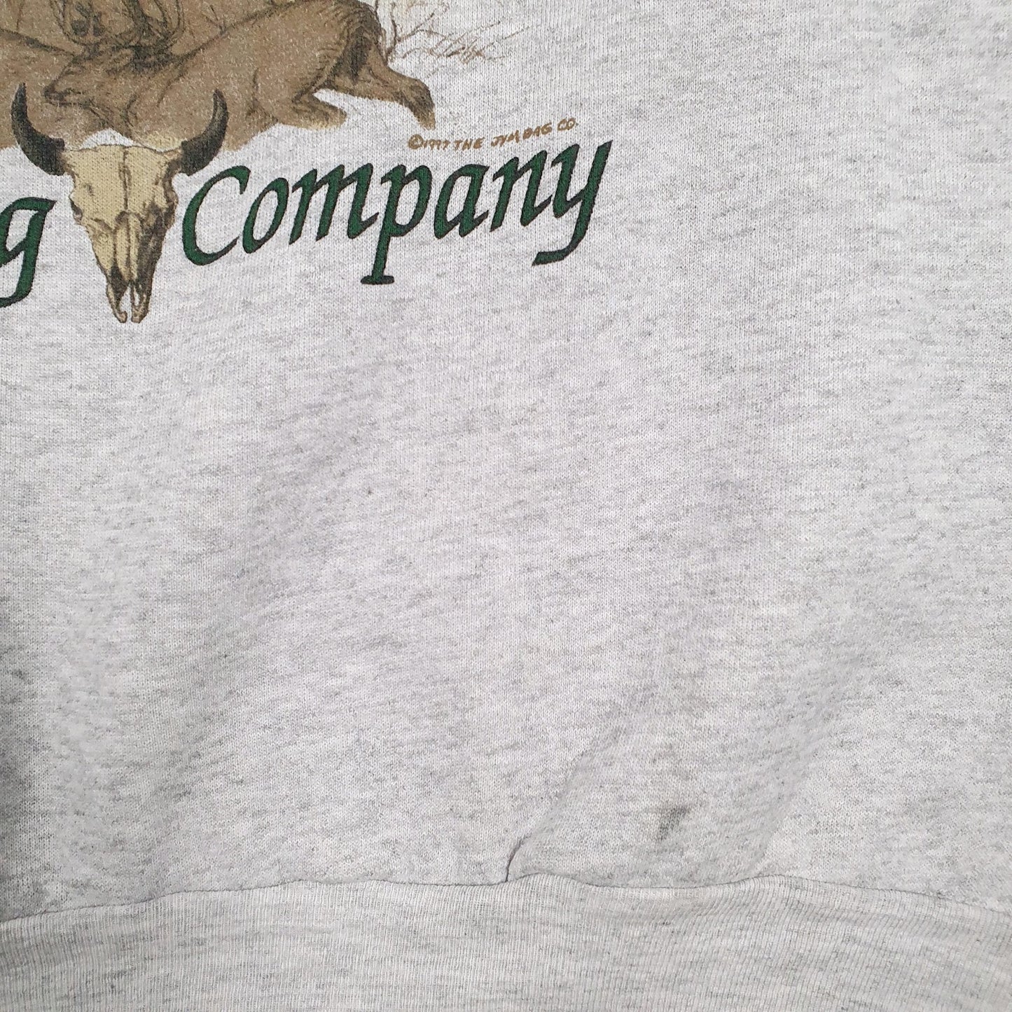 Mens Grey Tultex Graphic Vintage 90s Crewneck Jumper