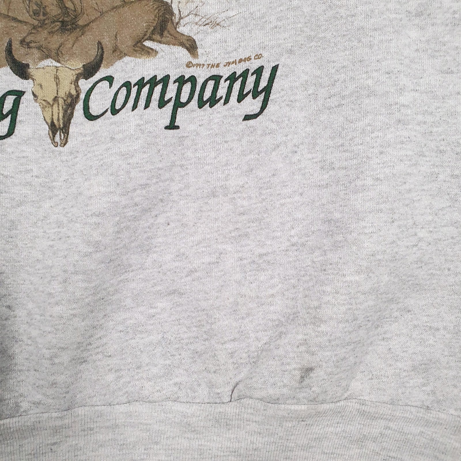 Mens Grey Tultex Graphic Vintage 90s Crewneck Jumper