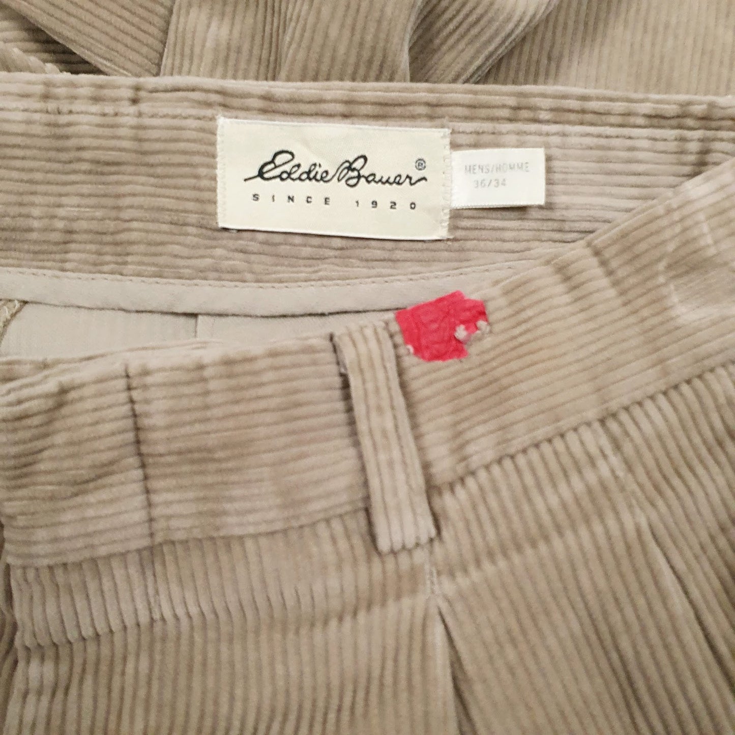 Mens Brown Eddie Bauer Pleated  Trousers
