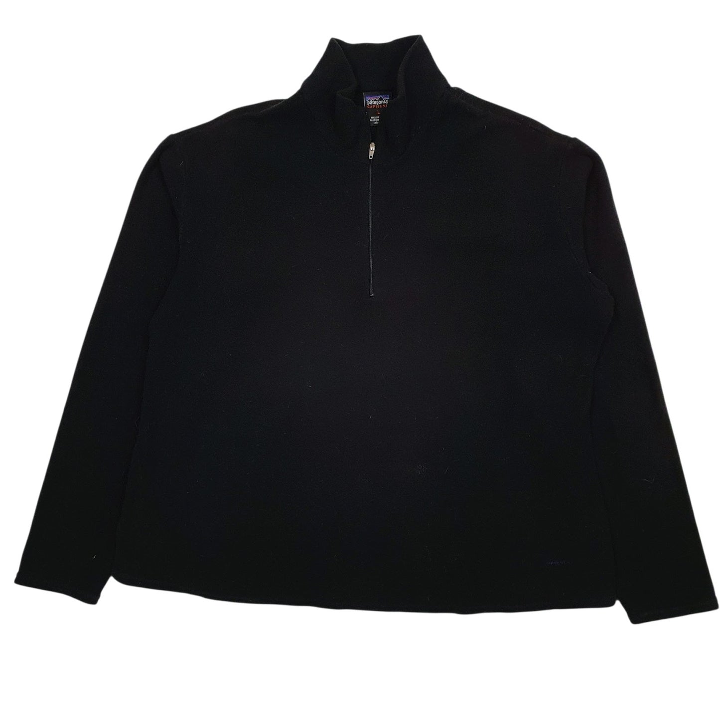 Womens Black Patagonia Capilene Vintage Quarter Zip Jumper
