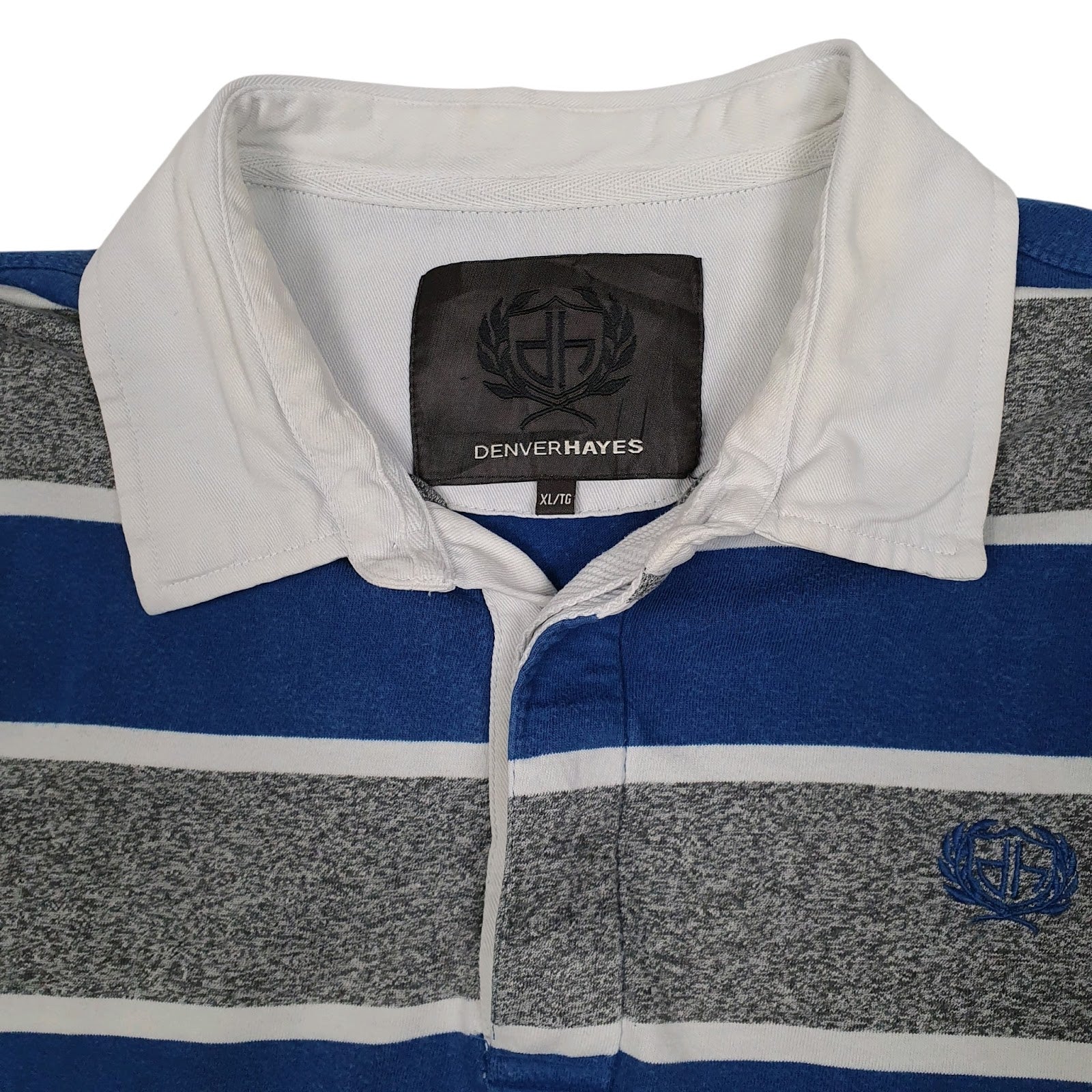Mens Grey Denver Hayes Rugby  Polo Shirt