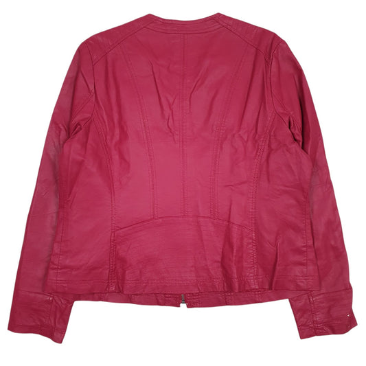 Womens Pink Gina Laura Faux Leather  Coat