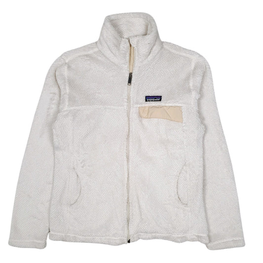 Womens White Patagonia Re Tool Fluffy Full Zip Jumper