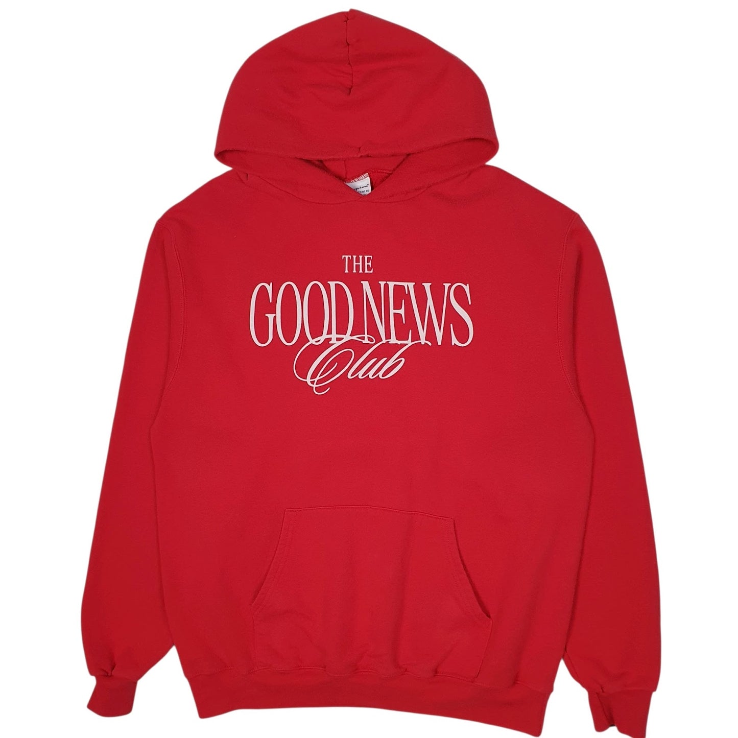 Mens Red Champion The Good News Club Hoodie Jumper