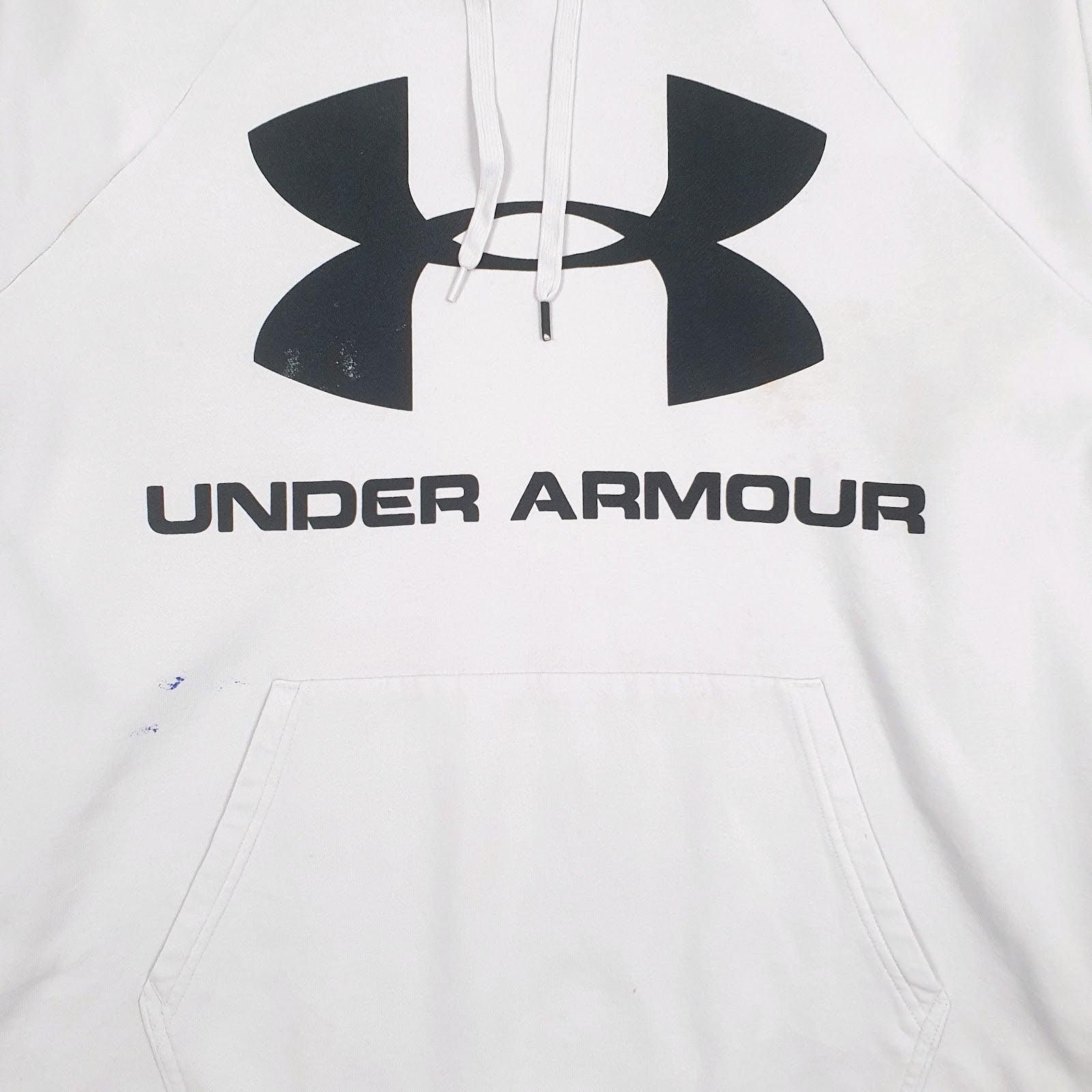 Mens Grey Under Armour Spellout Hoodie Jumper