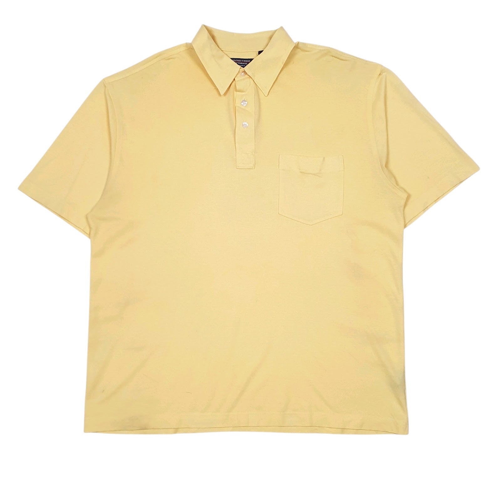 Mens Yellow Roundtree Yorke  Short Sleeve Polo Shirt