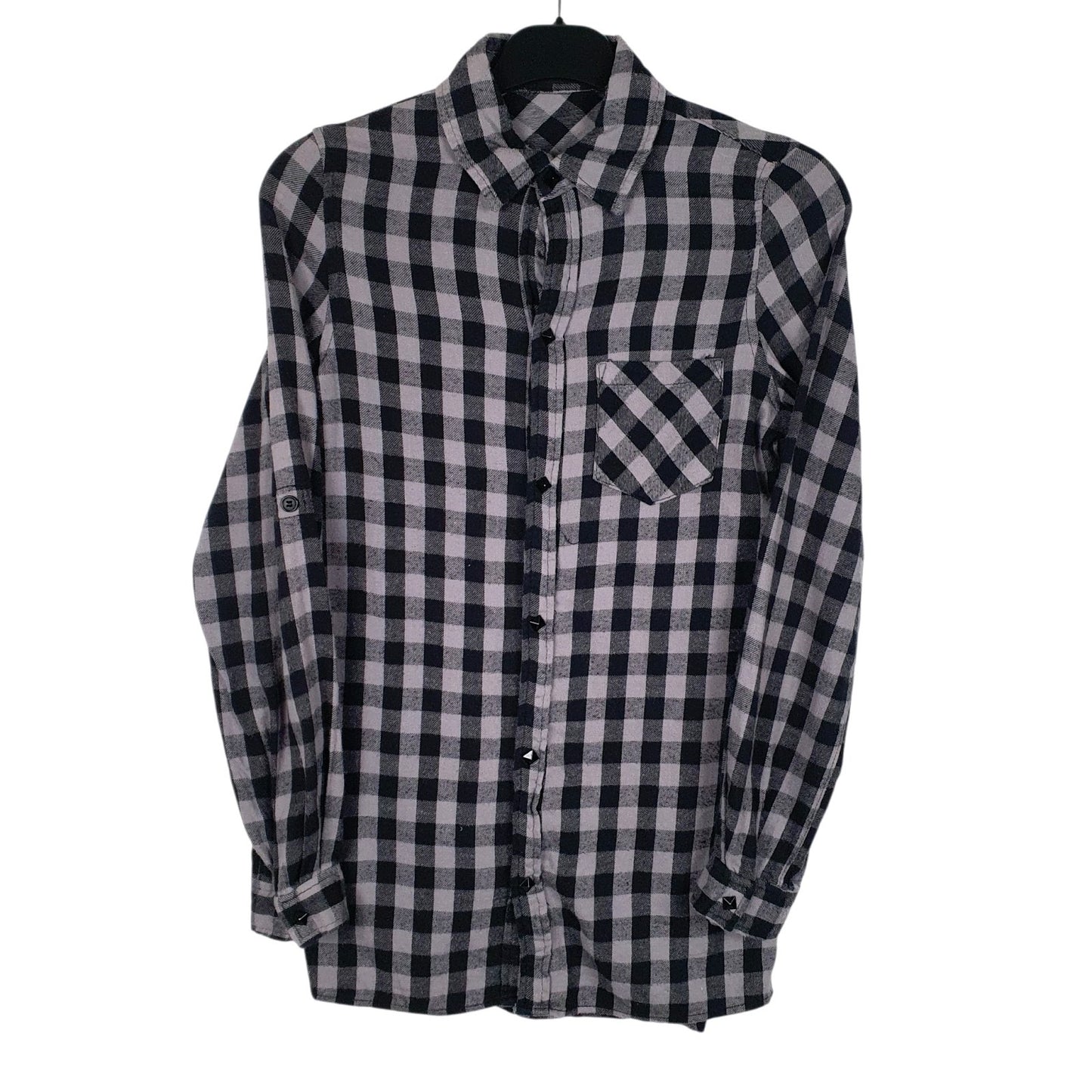 Mens Grey Jayro White Flannel Long Sleeve Shirt