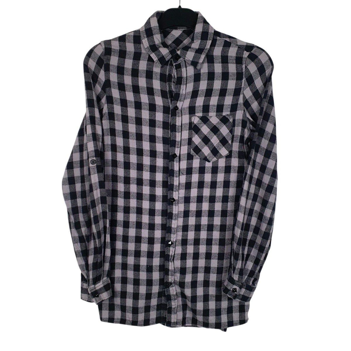 Mens Grey Jayro White Flannel Long Sleeve Shirt