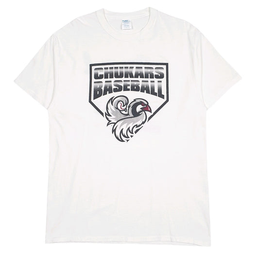 Mens White Port & Company Chukars Baseball Short Sleeve T Shirt