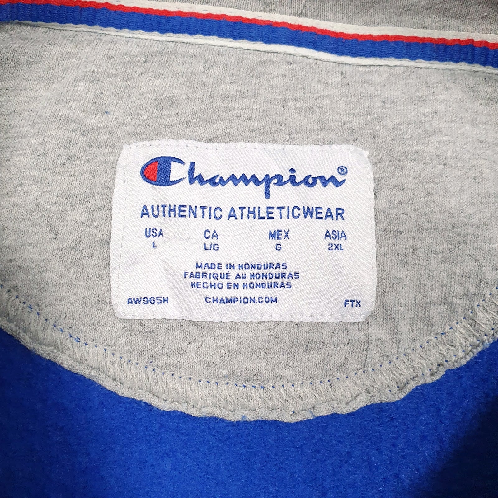 Mens Blue Champion  Hoodie Jumper