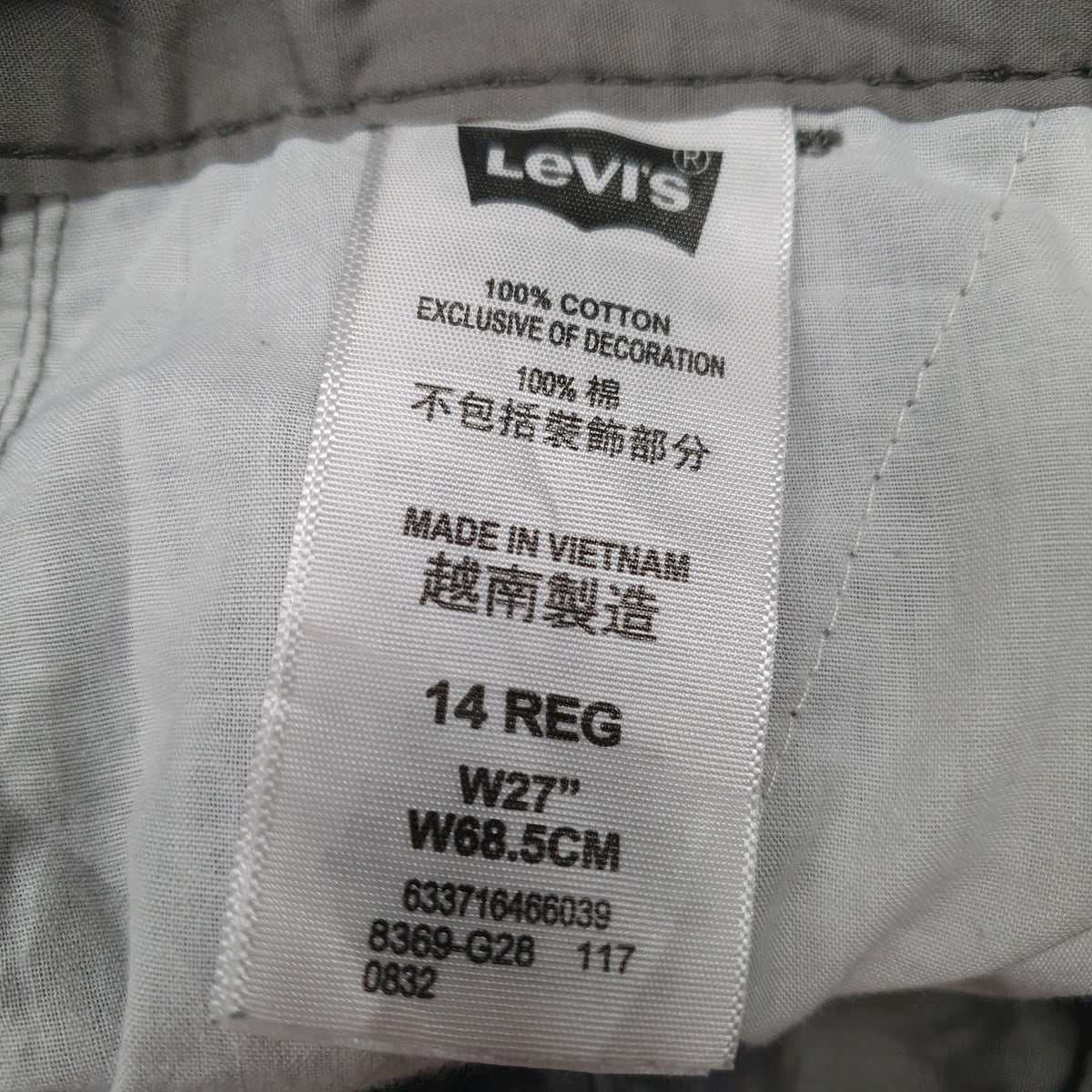 Womens Grey Levis   Shorts