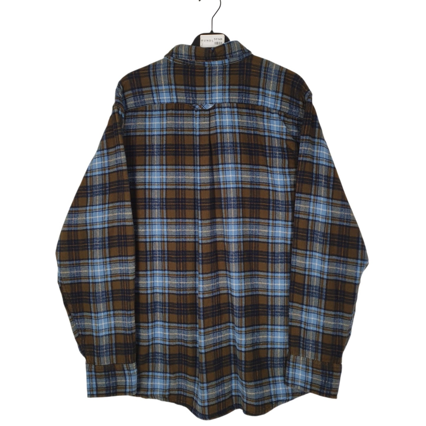 Mens Blue Eddie Bauer Thick Flannel Plaid  Shirt