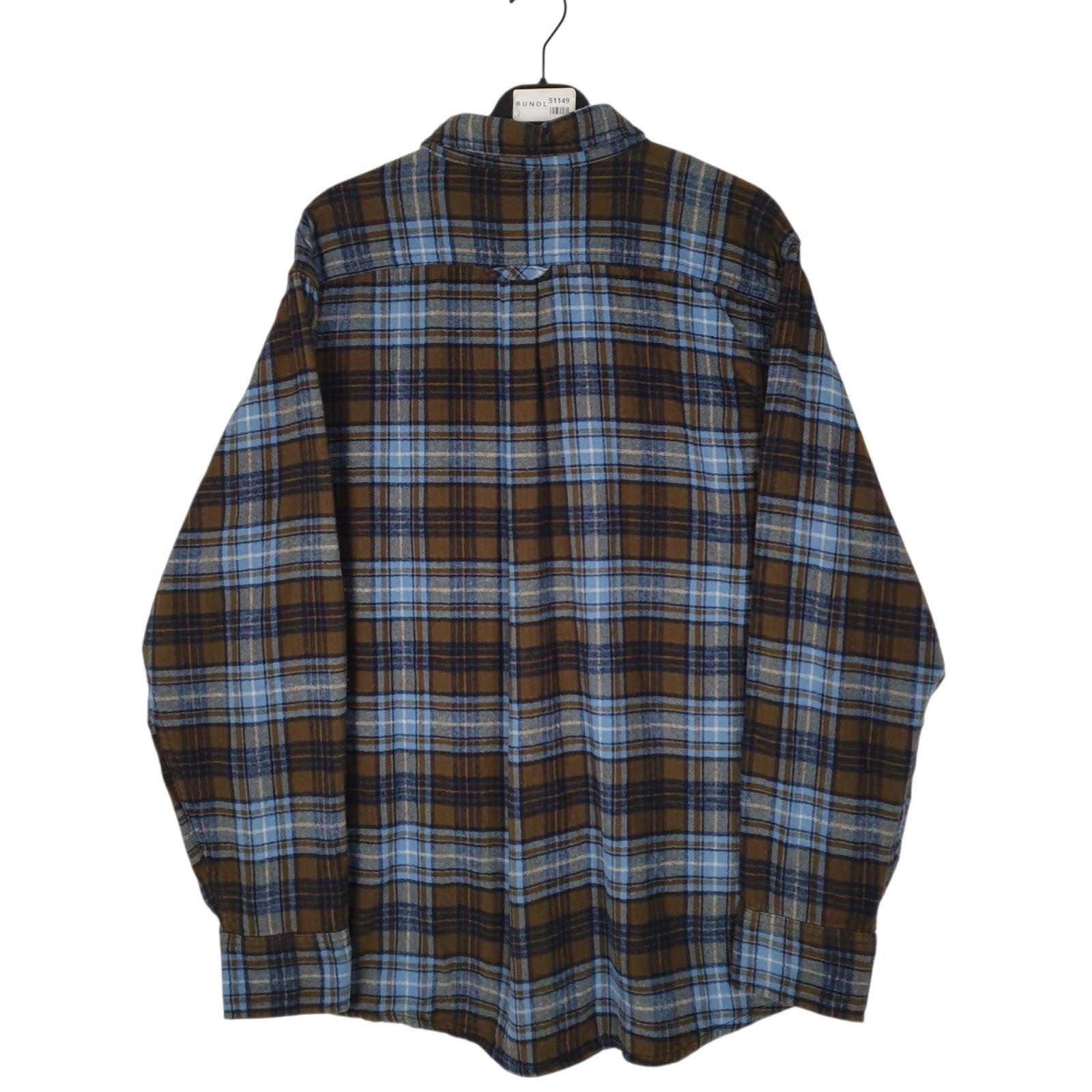Mens Blue Eddie Bauer Thick Flannel Plaid  Shirt