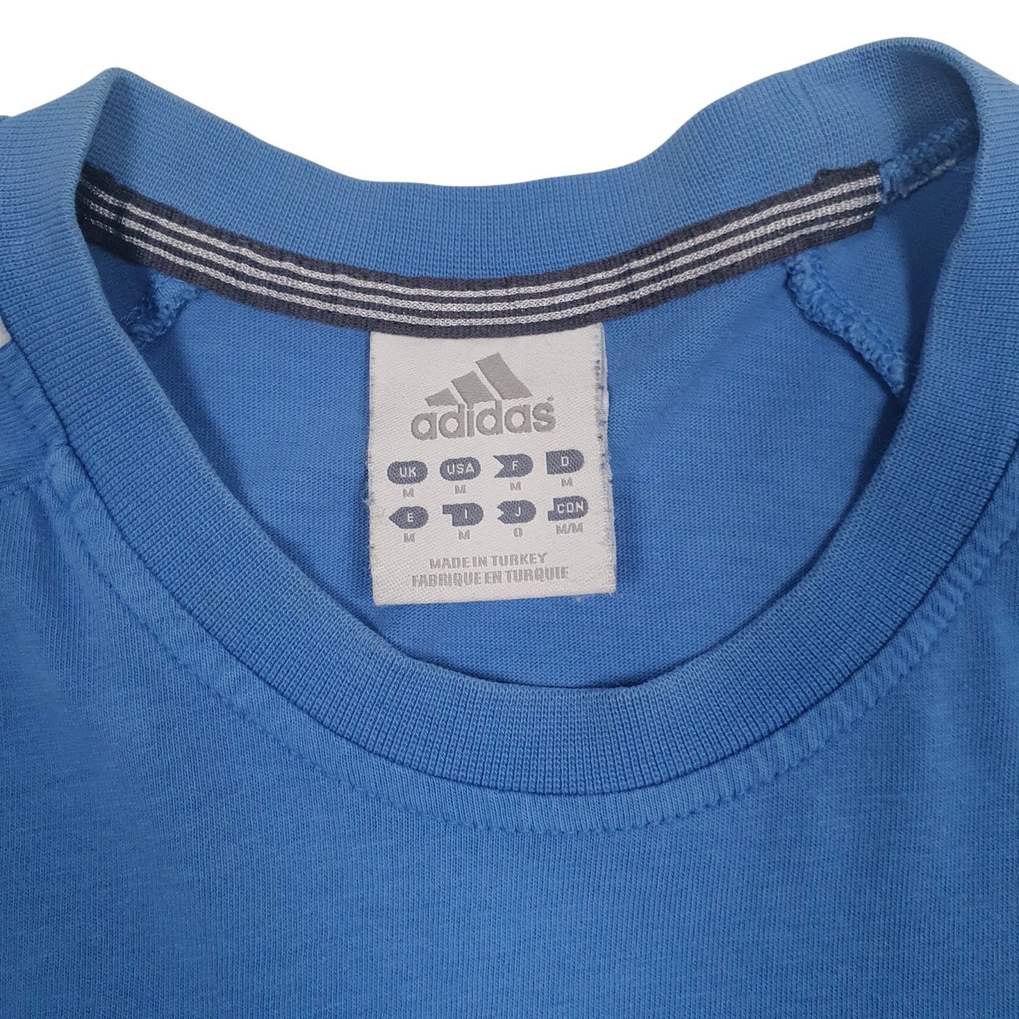 Mens Blue Adidas Vintage 00s  T Shirt