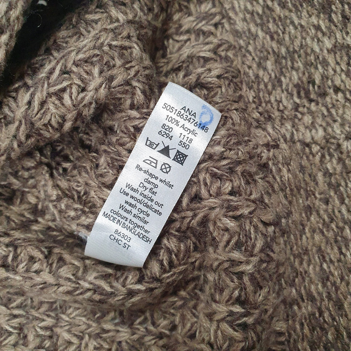 Womens Brown George Chunky Knit Throw Shoal Cardigan Jumper