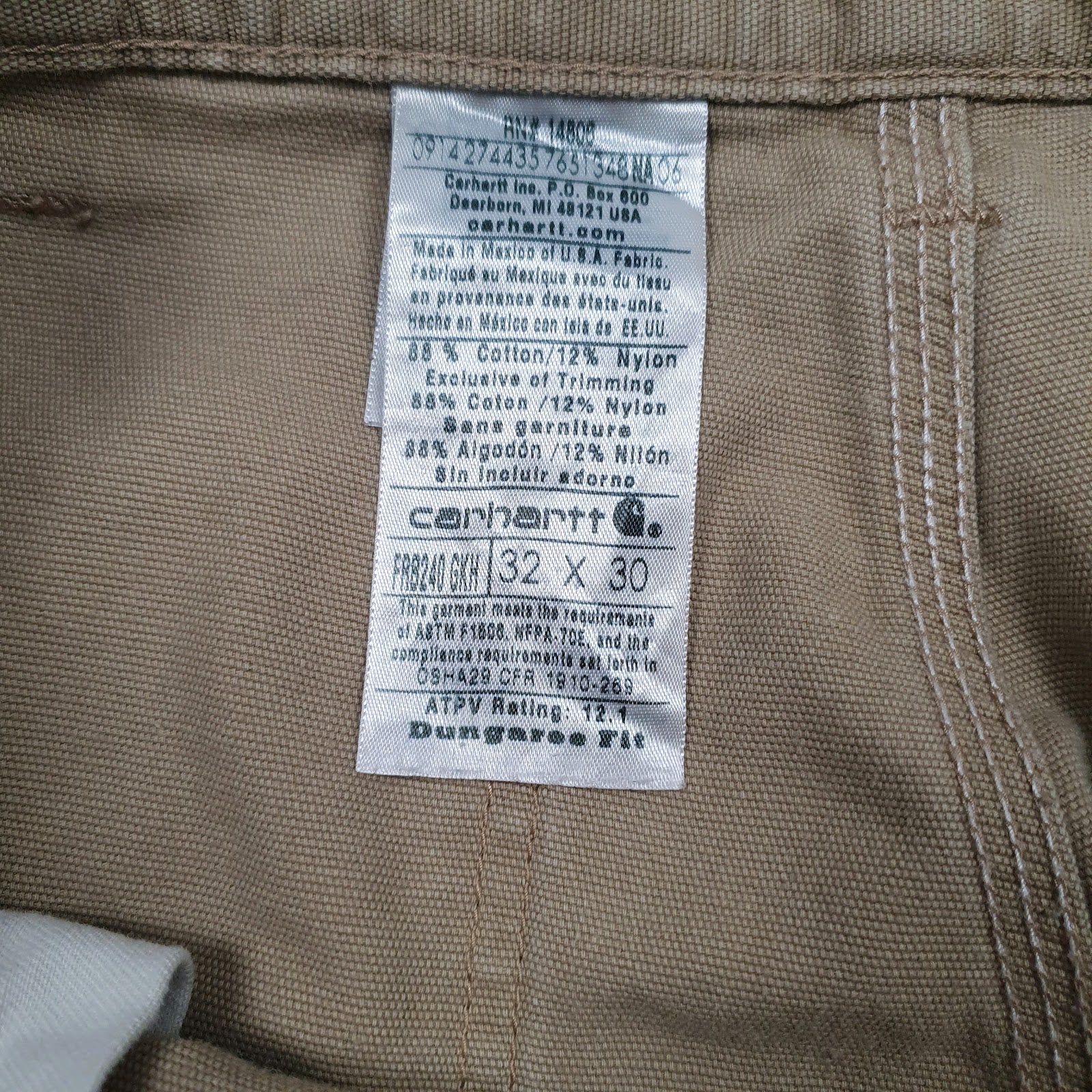 Mens Beige Carhartt FRB240 Flame Retardent  Trousers