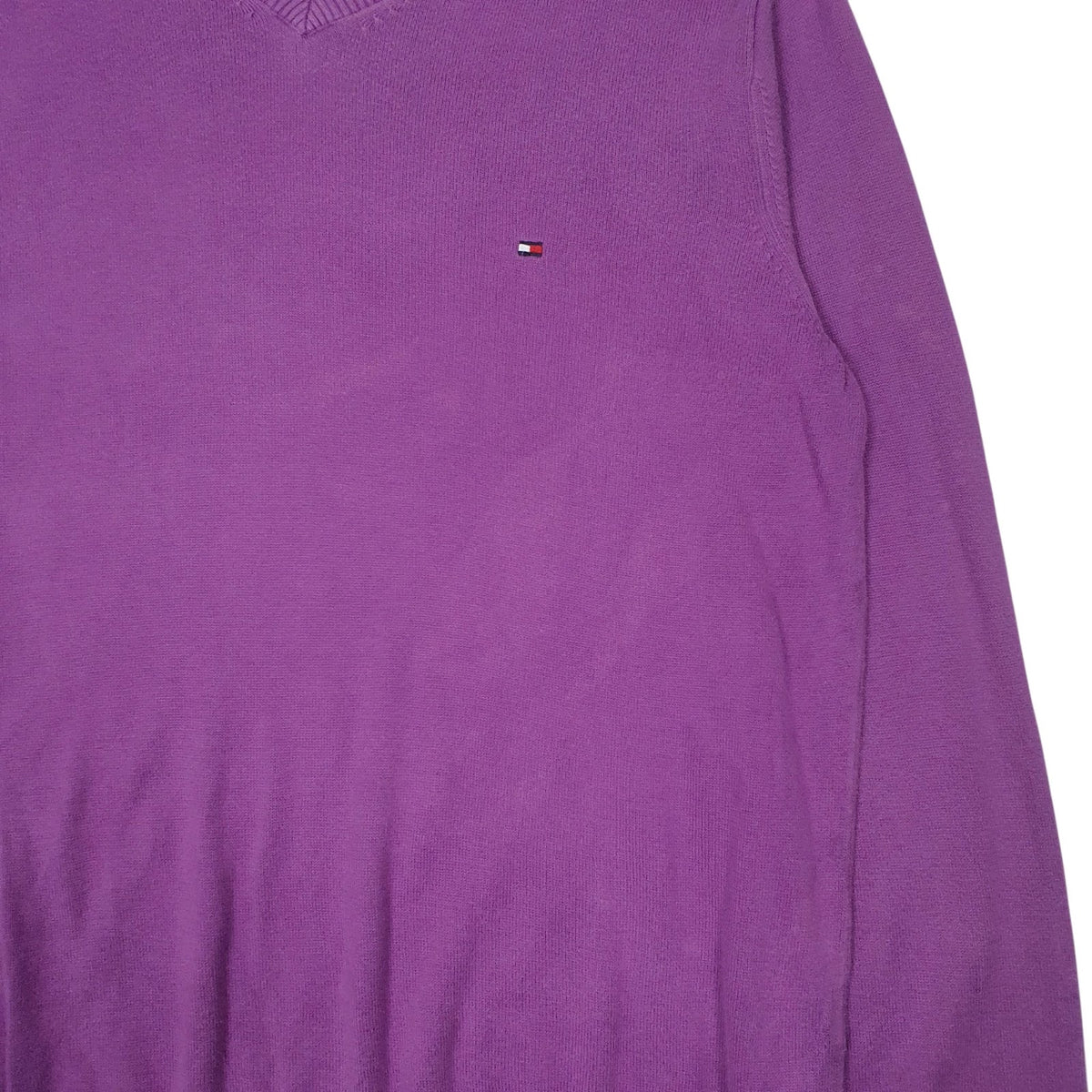Mens Purple Tommy Hilfiger  V Neck Jumper