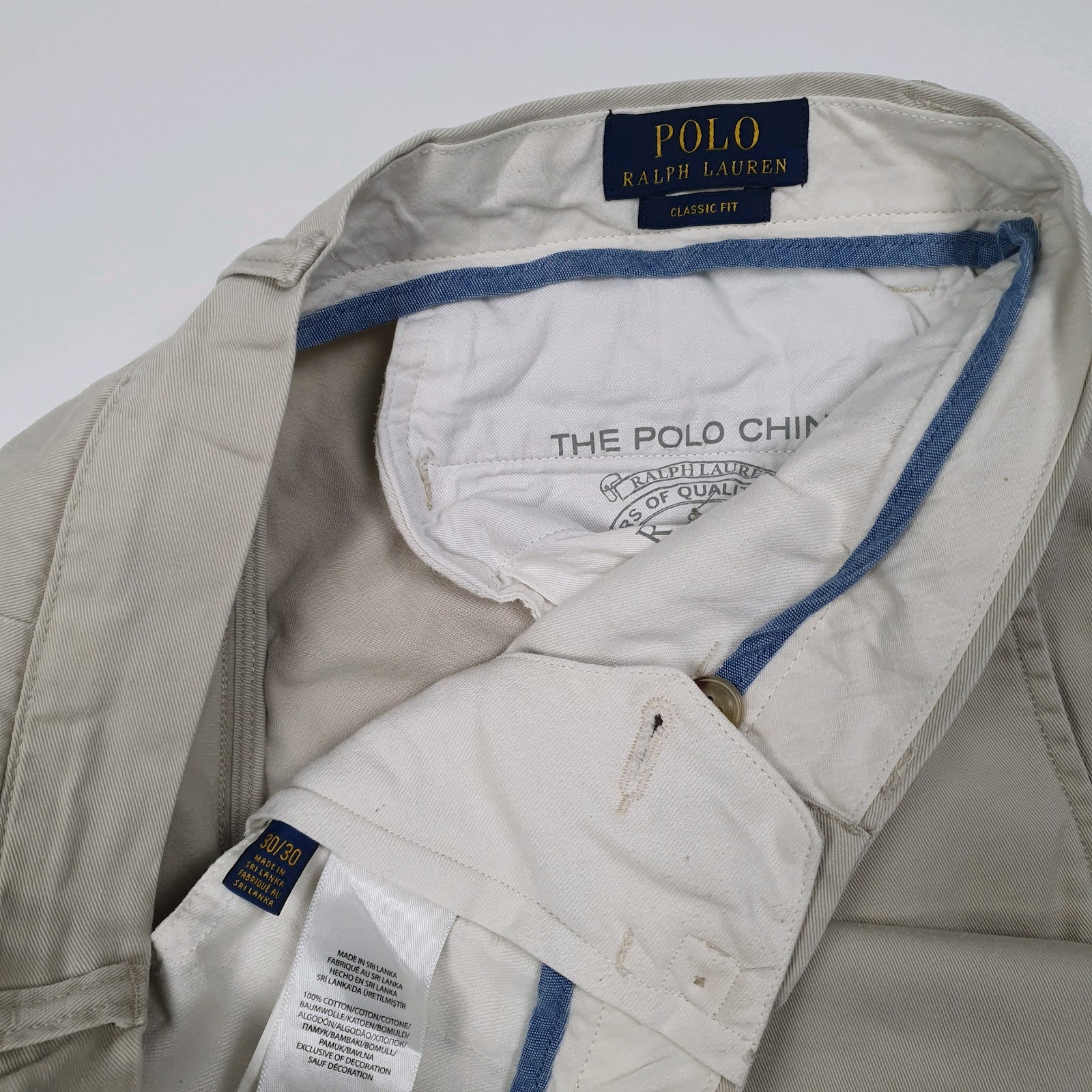 Mens Beige Polo Ralph Lauren Classic Fit  Trousers