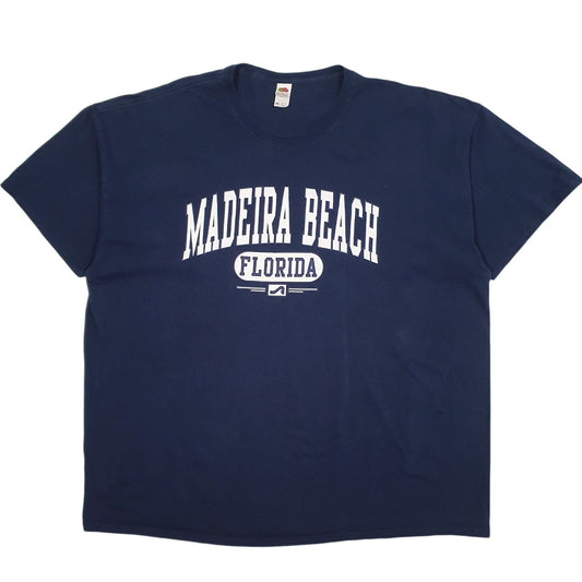 Mens Navy Fruit Of The Loom Madeira Beach Florida Short Sleeve T Shirt
