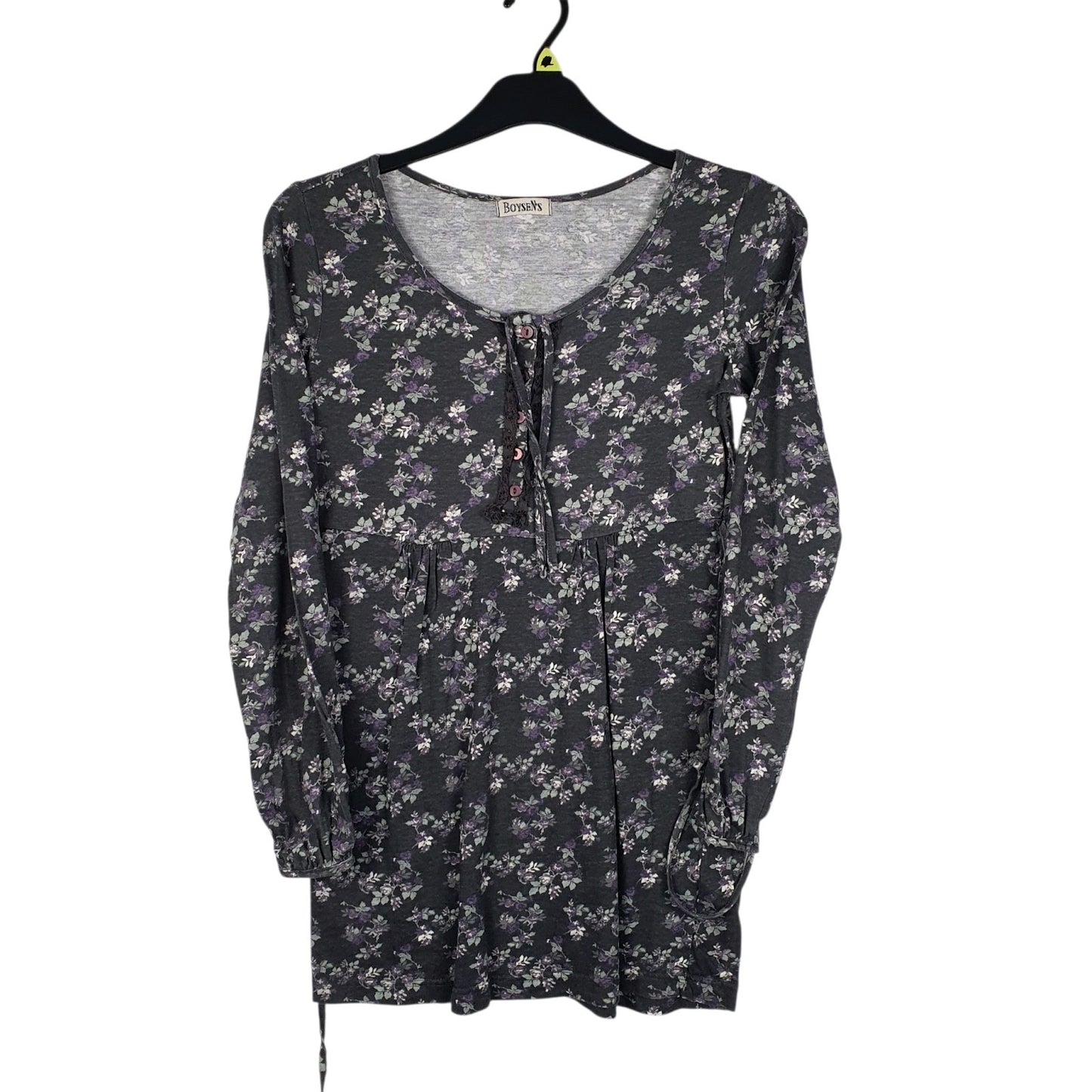 Womens Grey Boysens Tunic Floral Print Long Sleeve Dress