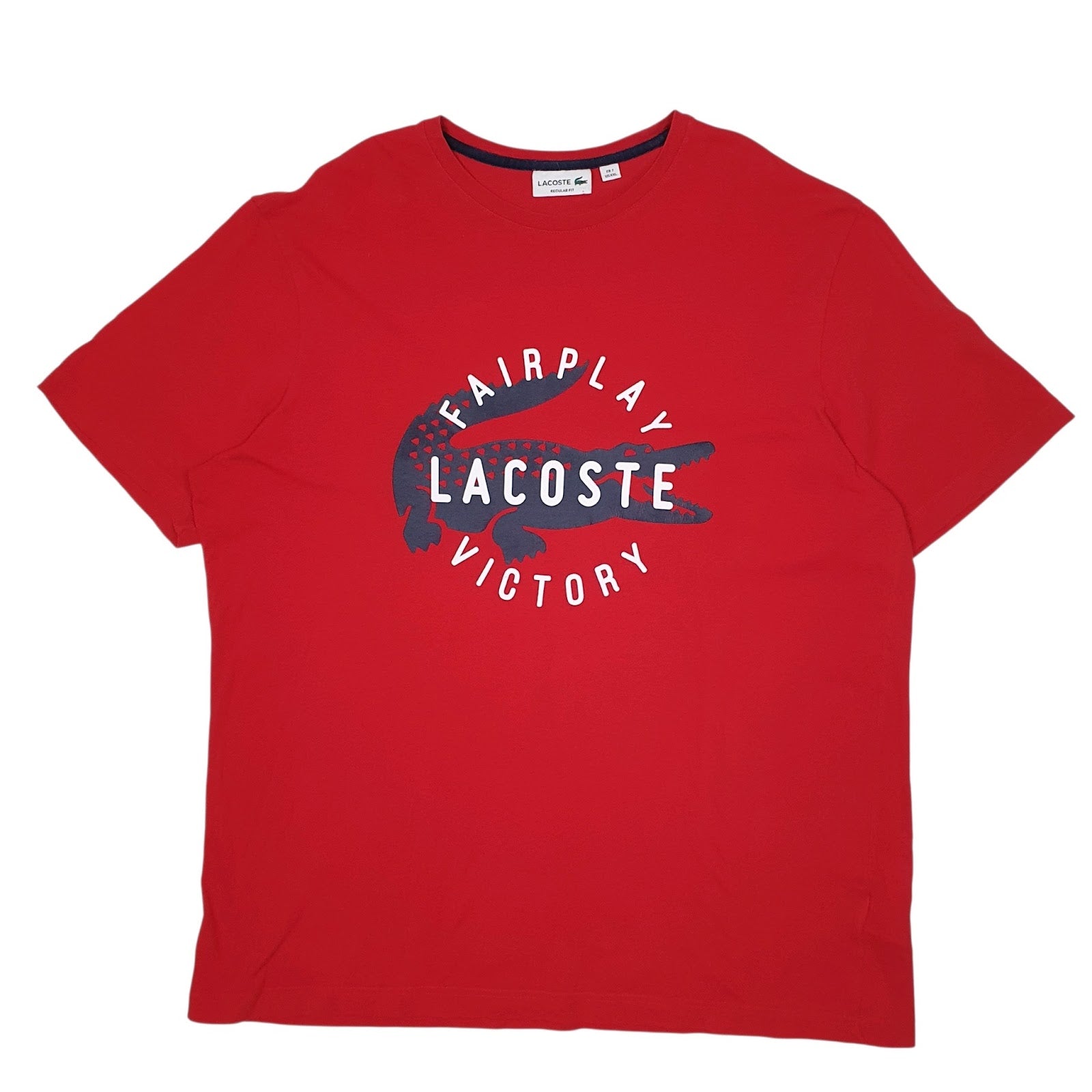 Mens Red Lacoste  Short Sleeve T Shirt