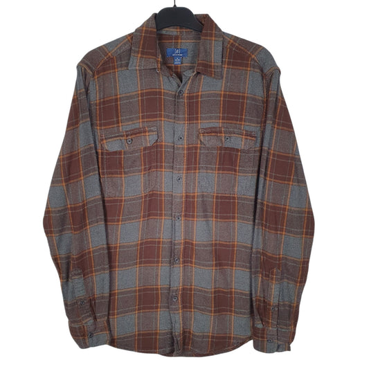 Mens Grey George Flannel Long Sleeve Shirt