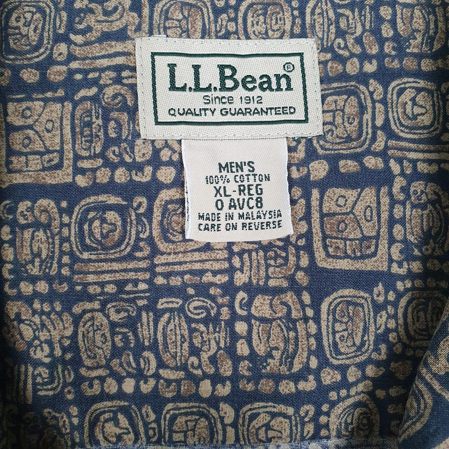 Mens Grey L.L.Bean Aztec  Shirt