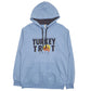 Mens Blue Fruit Of The Loom Turkey Trot Hoodie Jumper