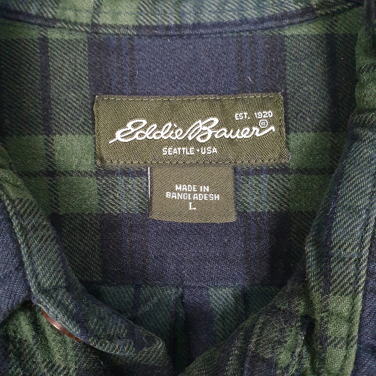 Mens Blue Eddie Bauer Flannel  Shirt