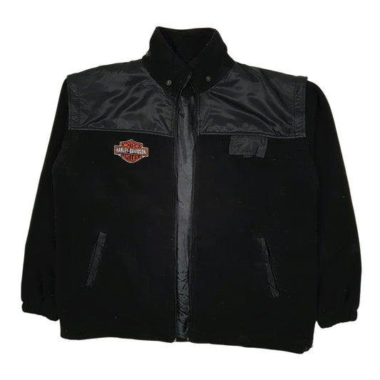 Mens Black Harley Davidson Motorcycles Full Zip Jumper