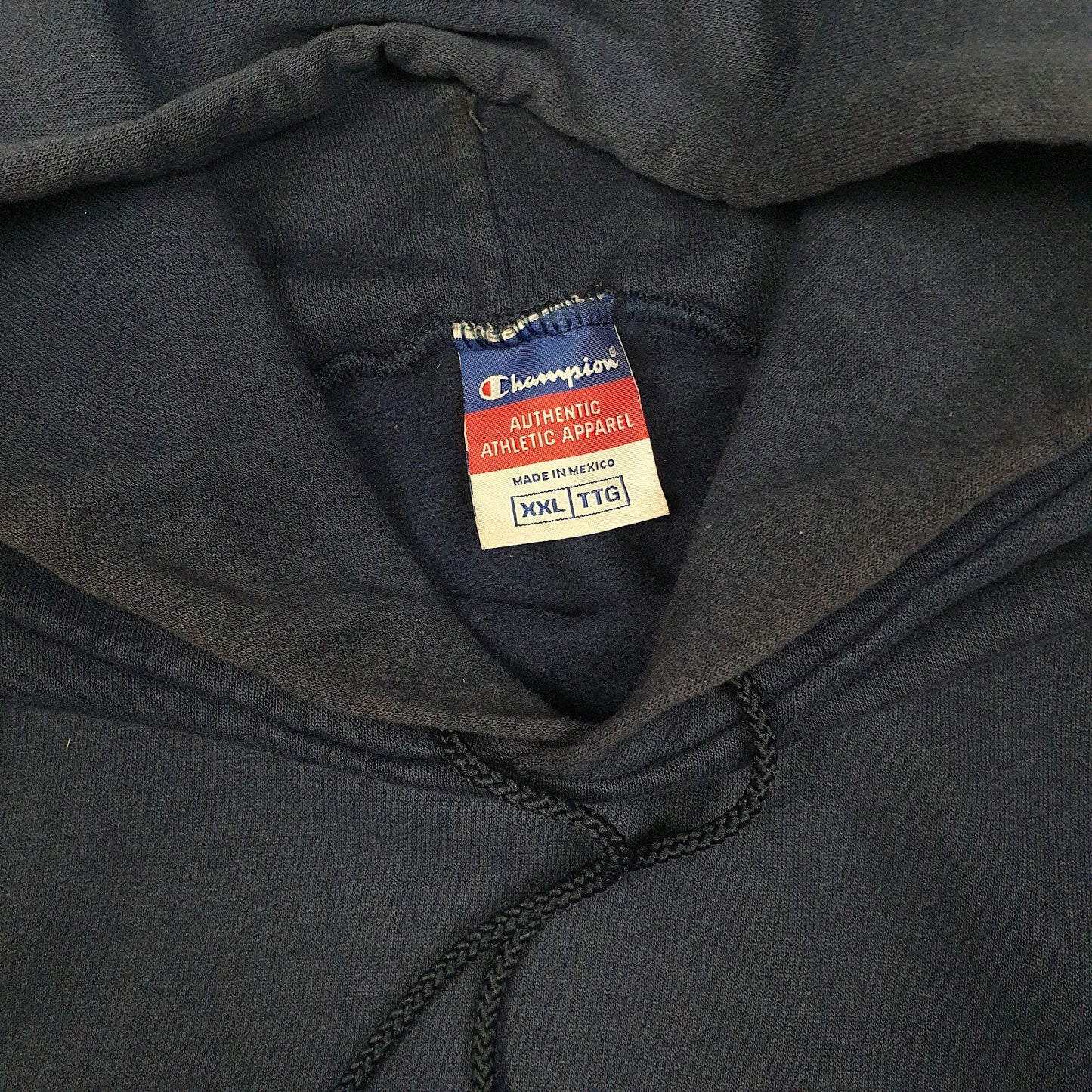 Mens Navy Champion Vintage 00s Hoodie Jumper