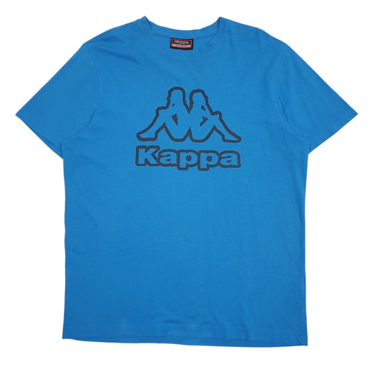 Mens Blue Kappa Spellout Short Sleeve T Shirt