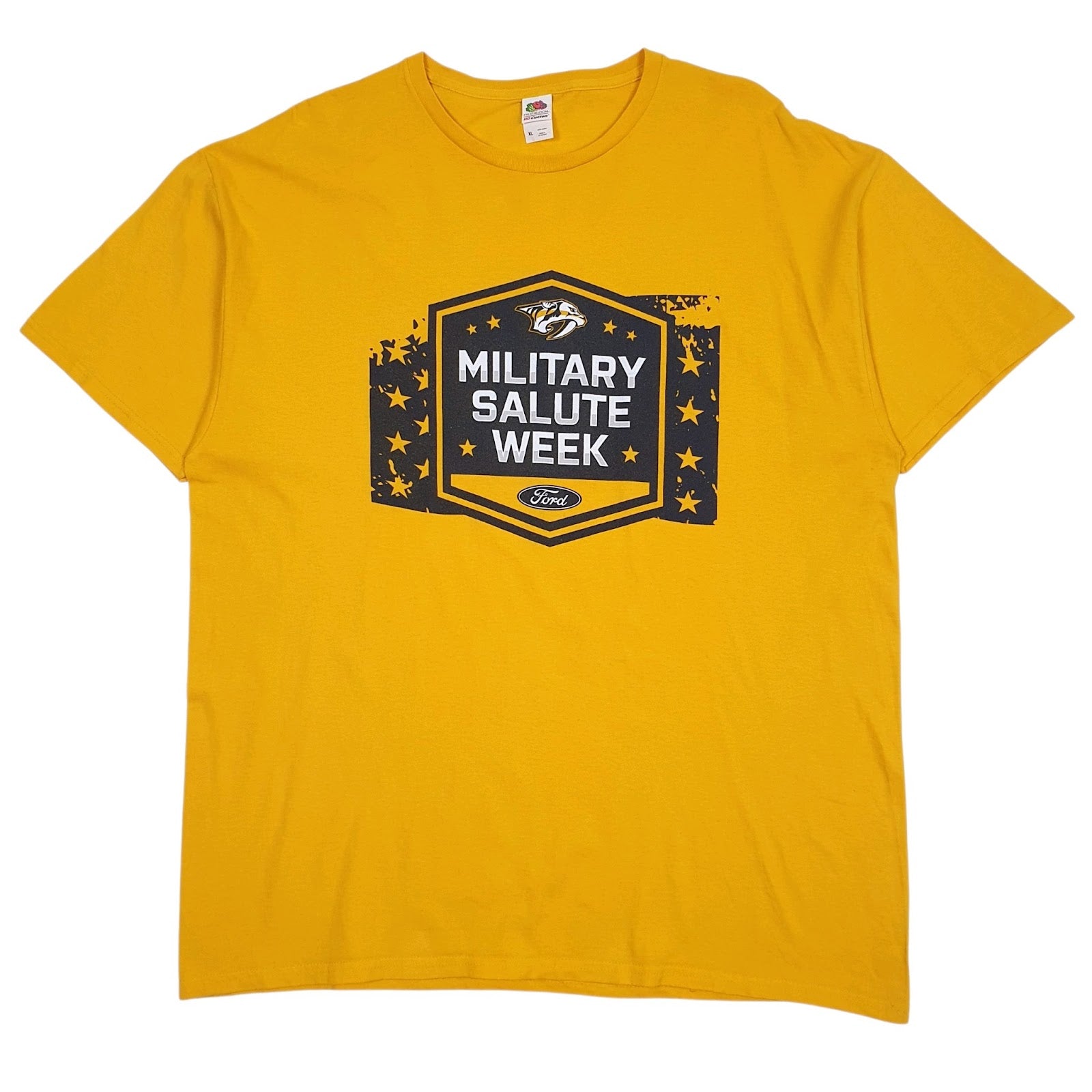 Mens Yellow Fruit Of The Loom  Short Sleeve T Shirt