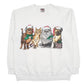 Mens White Oneita Graphic Vintage Christmas Crewneck Jumper