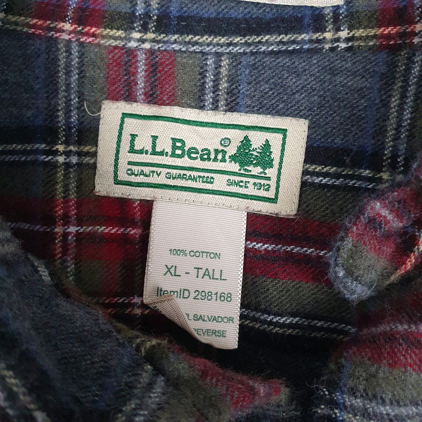 Mens Grey L.L.Bean Flannel  Shirt