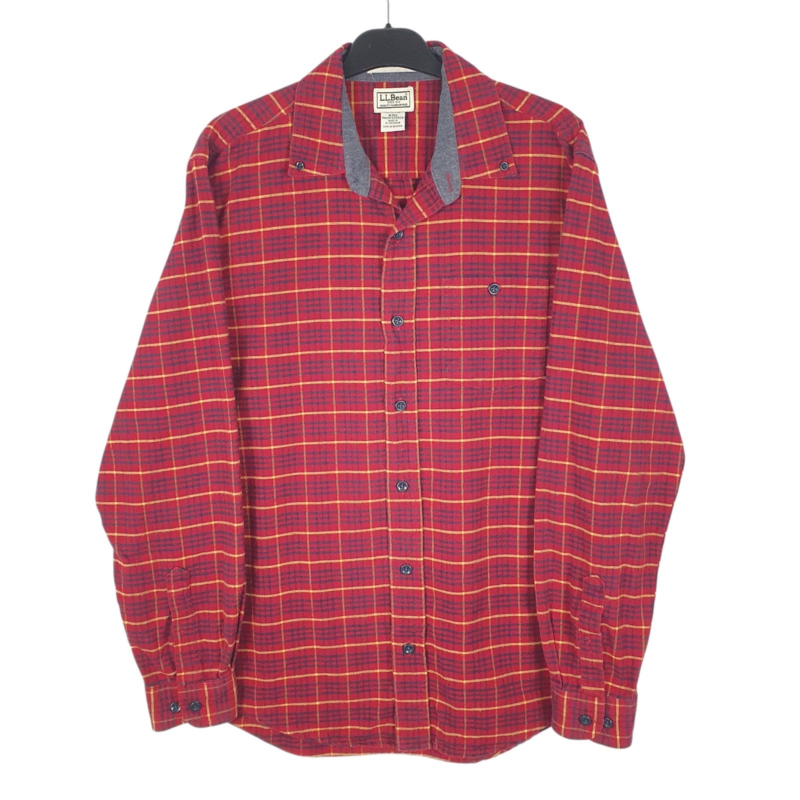 Mens Red L.L.Bean Flannel Long Sleeve Shirt