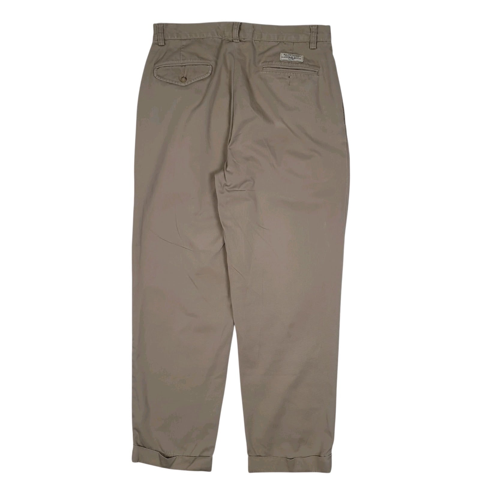 Mens Beige Polo Ralph Lauren Hammond Pant Double Pleated  Trousers