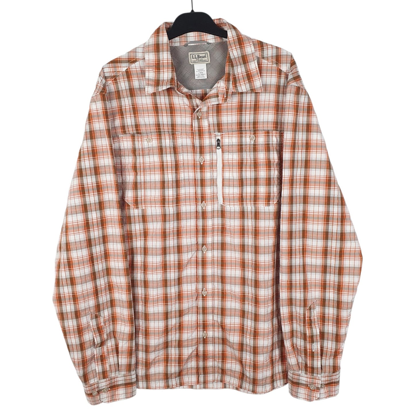 Mens Orange L.L.Bean  Long Sleeve Shirt