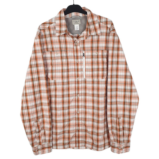 Mens Orange L.L.Bean  Long Sleeve Shirt