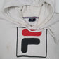 Mens White Fila  Hoodie Jumper
