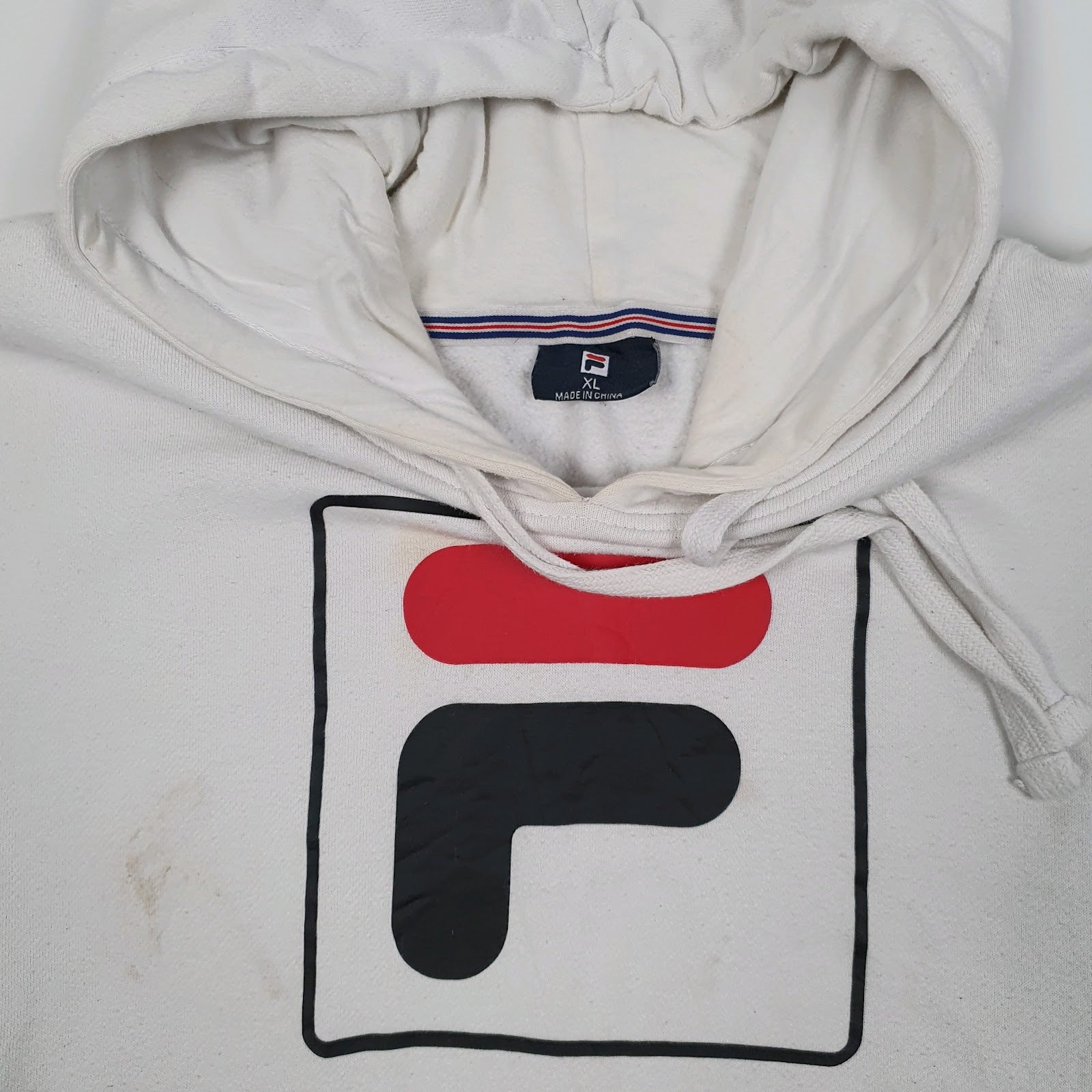 Mens White Fila  Hoodie Jumper