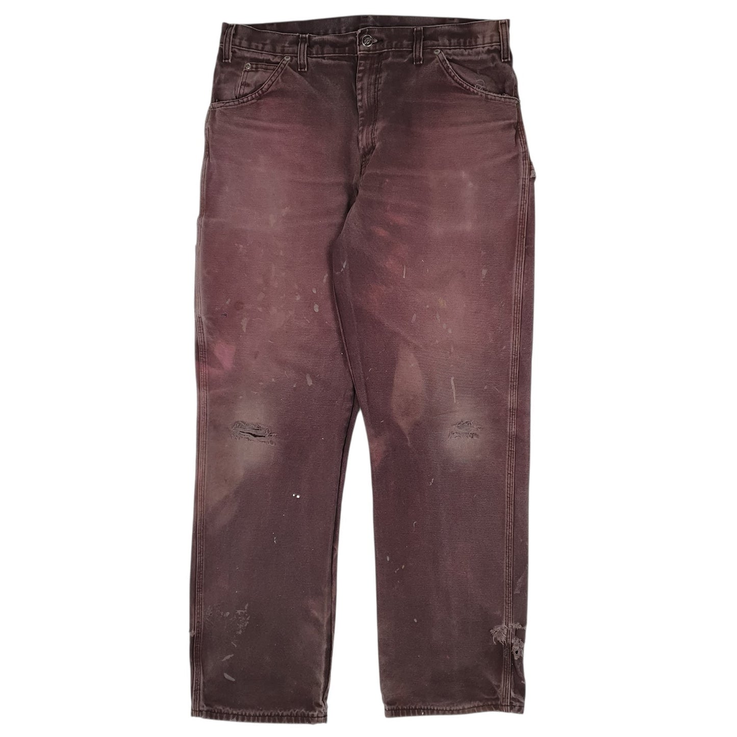 Mens Burgundy Dickies  Carpenter Trousers
