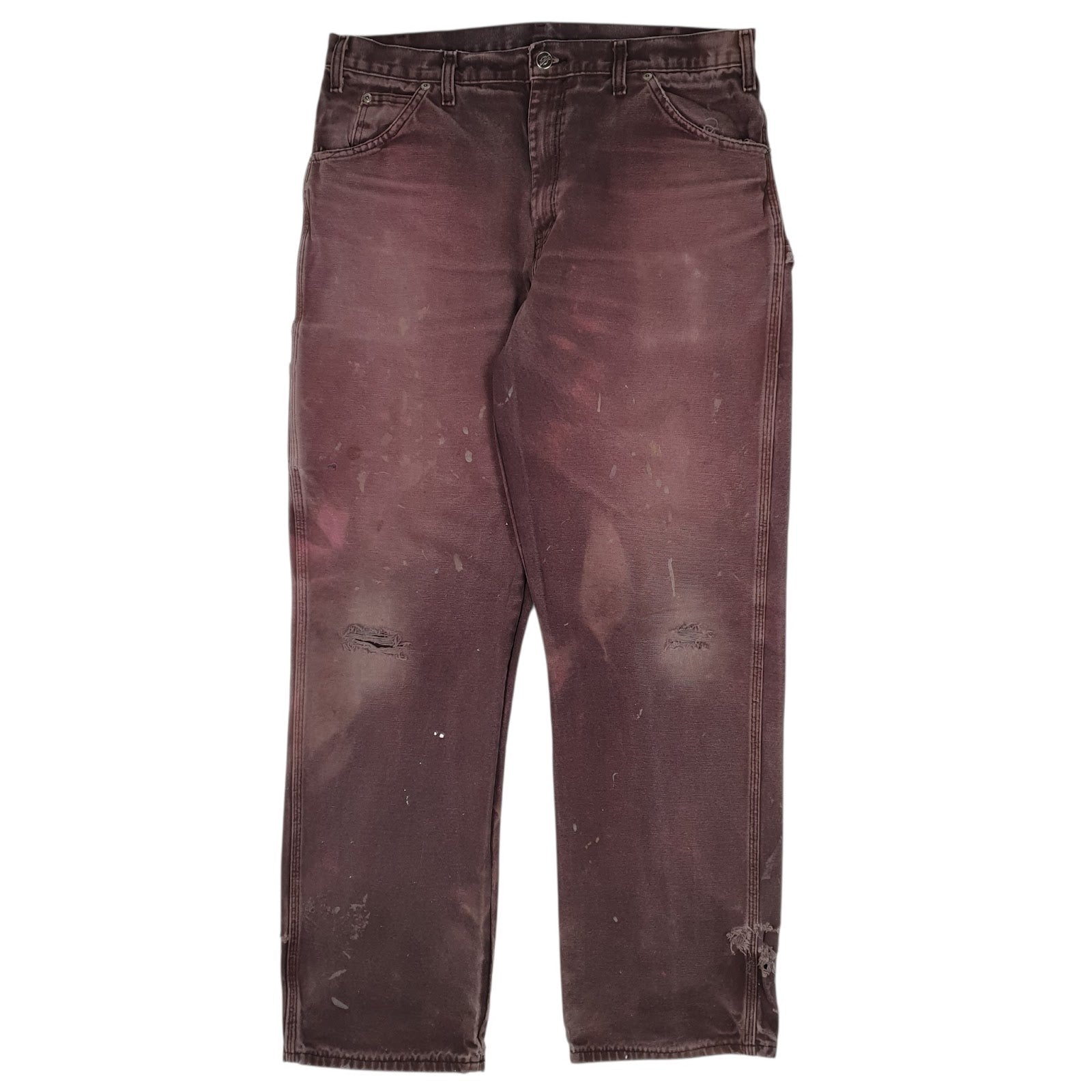 Mens Burgundy Dickies  Carpenter Trousers