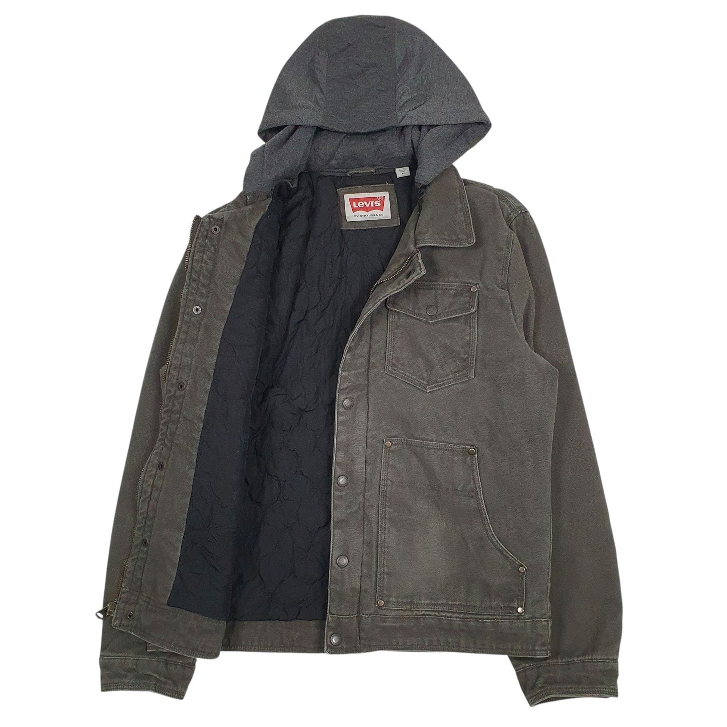 Mens Grey Levis Padded  Coat
