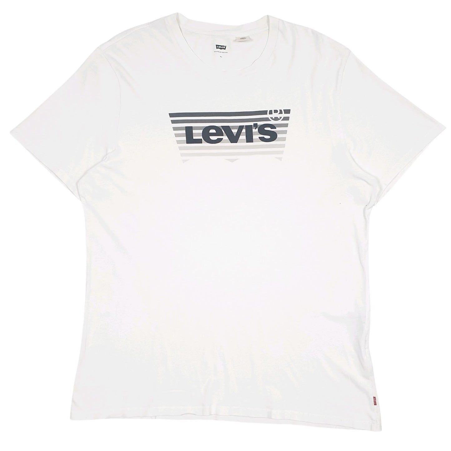 Mens White Levis Spellout Short Sleeve T Shirt