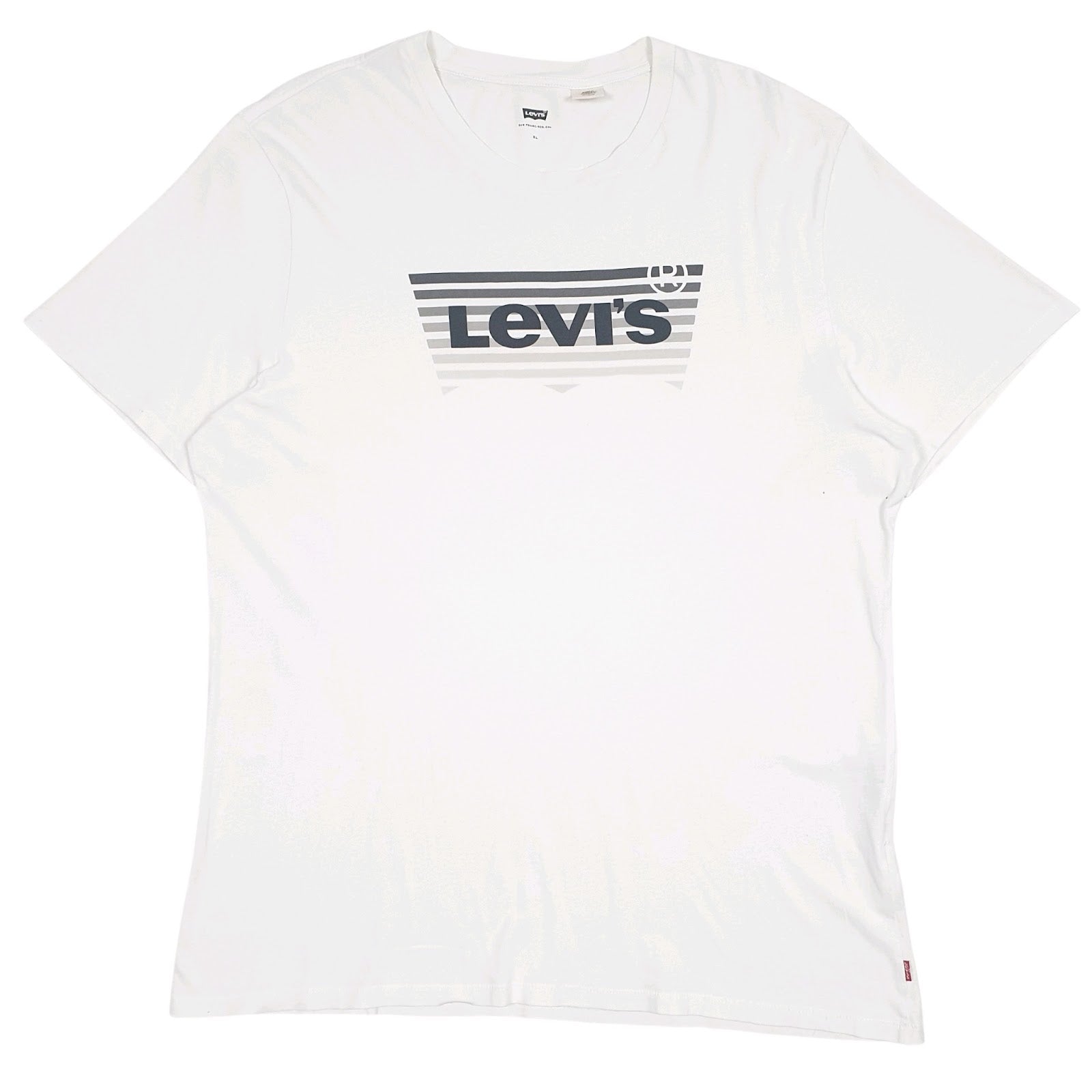 Mens White Levis Spellout Short Sleeve T Shirt